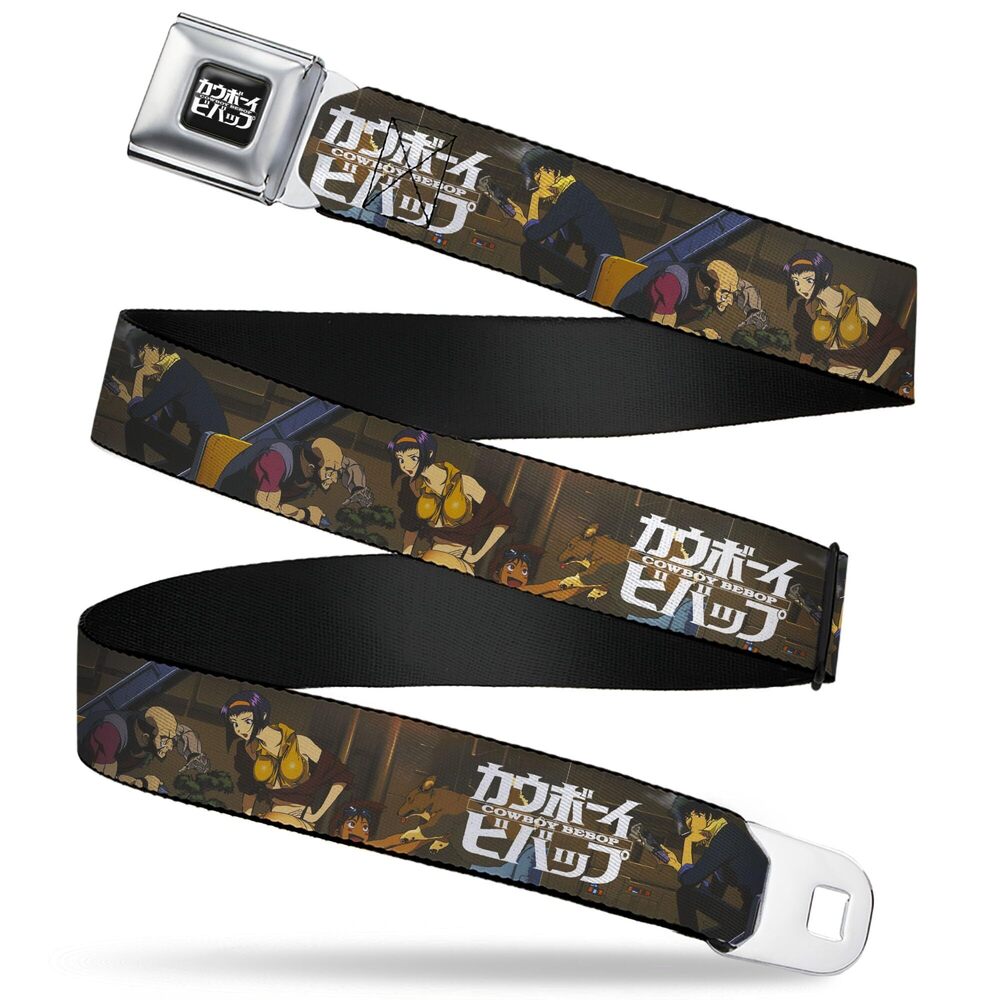 7983 Crunchyroll Belt, Seatbelt Buckle Belt, Cowboy Bebop Jet Black